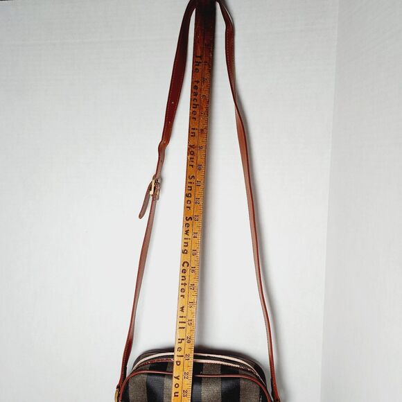 Vintage Fendi Penguin Striped Leather Shoulder Bag Multicolor Zip VTG Designer - Picture 14 of 16